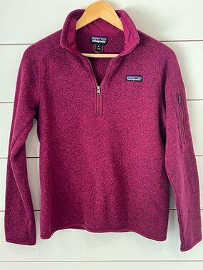 Patagonia Women's Better Sweater Quarter-Zip Fleece Pullover in Berry